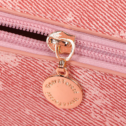 Large Opening PU Leather Makeup Bag -Pink
