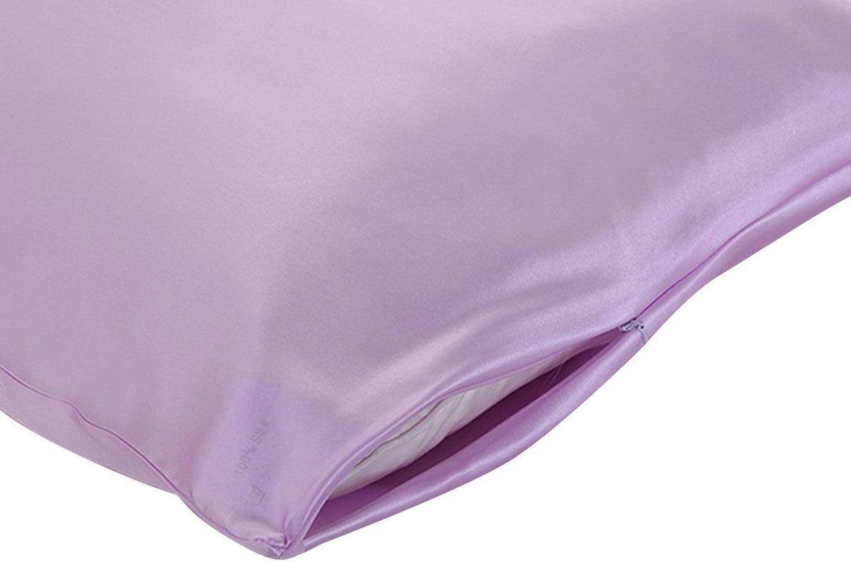 Both Sides Mulberry Silk Pillowcase Silk Pillow Case Pillow Cover with Hidden Zipper-Purple