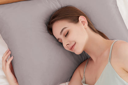 2pcs Both Sides Mulberry Silk Pillowcase Silk Pillow Case Pillow Cover with Hidden Zipper-Grey