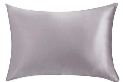 2pcs Both Sides Mulberry Silk Pillowcase Silk Pillow Case Pillow Cover with Hidden Zipper-Grey