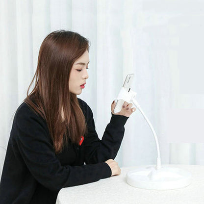 Adjustable Height Hair Dryer Stand 180 Degree Rotatable Hands Free Blow Dryer Holder Phone Holder Grey