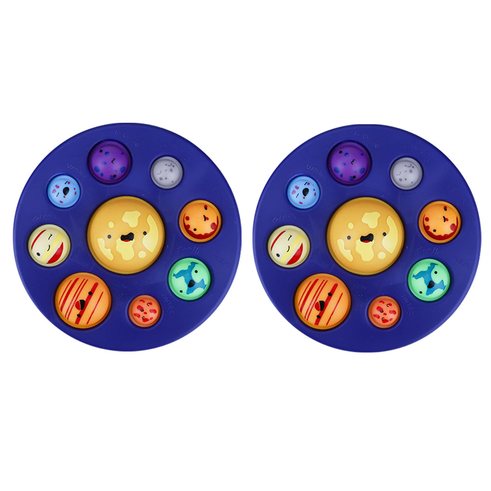 2 Pcs Planets of Solar System Pattern Bubble Fidget Toy
