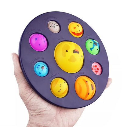 2 Pcs Planets of Solar System Pattern Bubble Fidget Toy