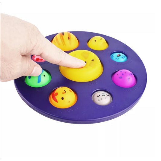 2 Pcs Planets of Solar System Pattern Bubble Fidget Toy