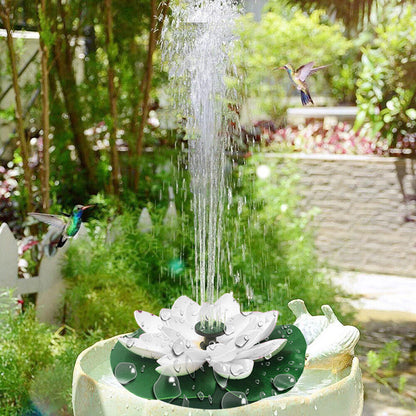 Floating Solar Pool Lights Lotus Leaf Solar Water Floating Fountain Pump with Solar Panel -White