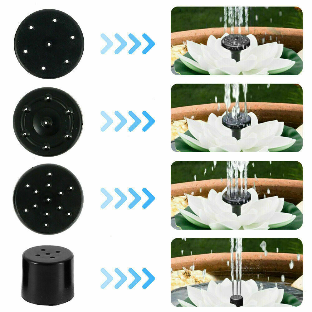 Floating Solar Pool Lights Lotus Leaf Solar Water Floating Fountain Pump with Solar Panel -White