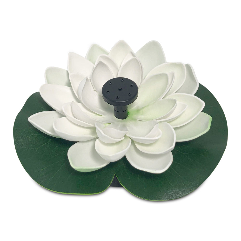 Floating Solar Pool Lights Lotus Leaf Solar Water Floating Fountain Pump with Solar Panel -White