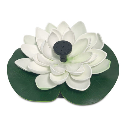 Floating Solar Pool Lights Lotus Leaf Solar Water Floating Fountain Pump with Solar Panel -White