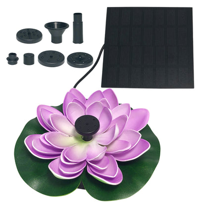 Floating Solar Pool Lights Lotus Leaf Solar Water Floating Fountain Pump with Solar Panel -Purple