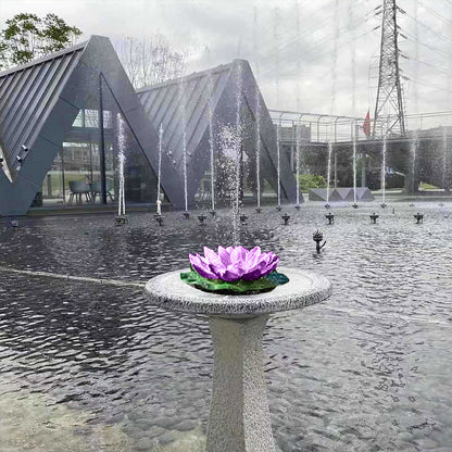 Floating Solar Pool Lights Lotus Leaf Solar Water Floating Fountain Pump with Solar Panel -Purple