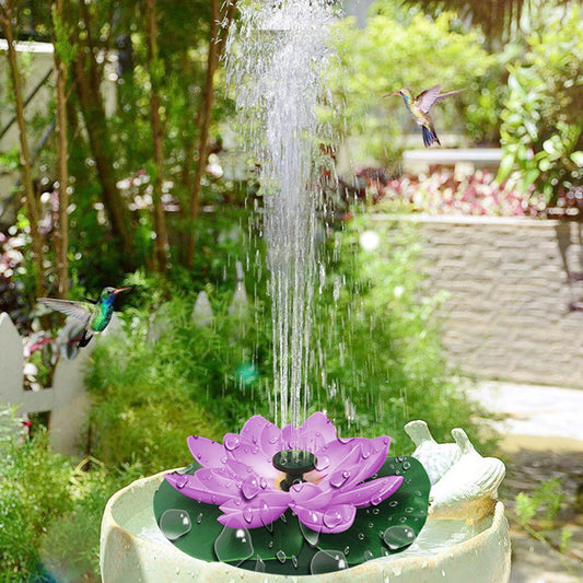 Floating Solar Pool Lights Lotus Leaf Solar Water Floating Fountain Pump with Solar Panel -Purple