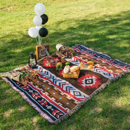 Ethnic BOHO Beach Picnic Rug Camping Throw Blanket