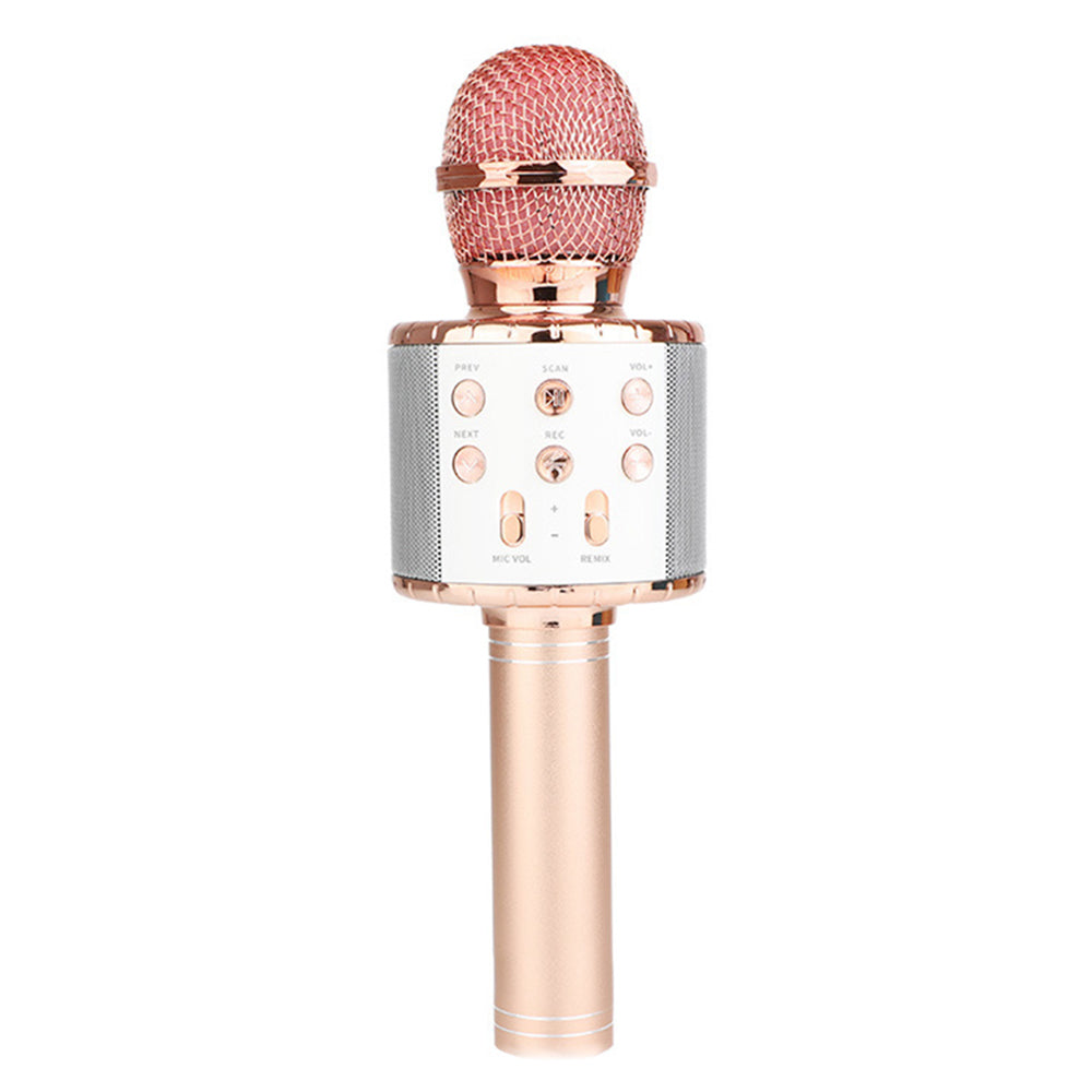 Karaoke Microphone for Kids Portable Wireless Bluetooth Singing Microphone with LED Lights -Rose Gold