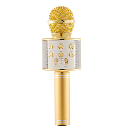 Karaoke Microphone for Kids Portable Wireless Bluetooth Singing Microphone with LED Lights -Gold