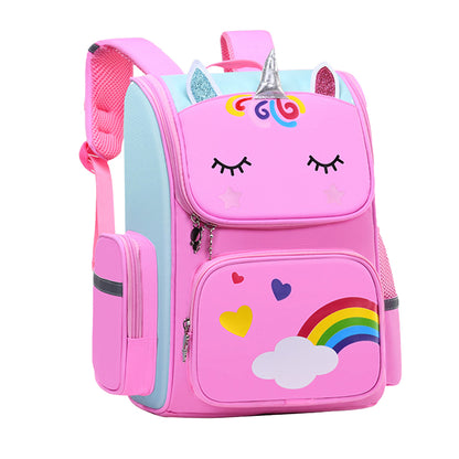Child Kids Girls Unicorn Shoulders Backpack Travel School Bags Rucksack - Pink