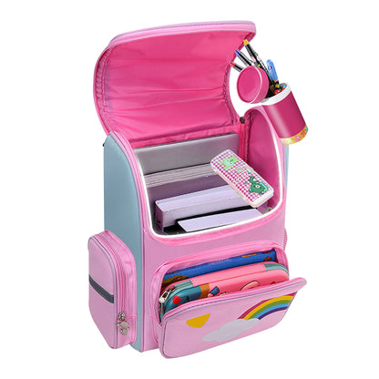 Child Kids Girls Unicorn Shoulders Backpack Travel School Bags Rucksack - Pink