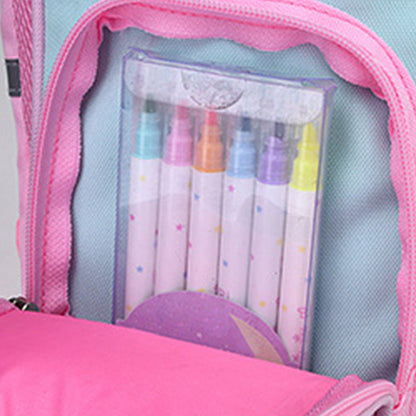 Child Kids Girls Unicorn Shoulders Backpack Travel School Bags Rucksack - Pink