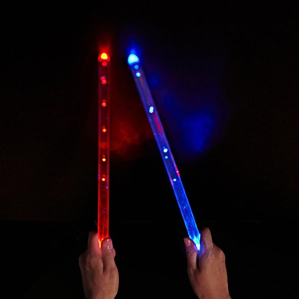 Pair of Color Changing LED Light Up Drumstick Motion Activated Glow in the Dark Rechargeable Drum Sticks