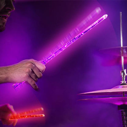 Pair of Color Changing LED Light Up Drumstick Motion Activated Glow in the Dark Rechargeable Drum Sticks