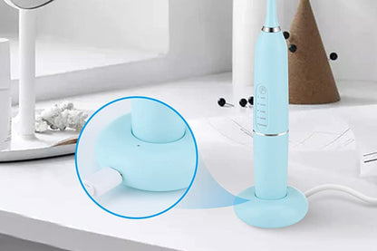 Tooth Cleaning Tool Kit Electric Dental Calculus Remover with Replaceable Clean Heads-Blue