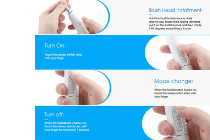 Tooth Cleaning Tool Kit Electric Dental Calculus Remover with Replaceable Clean Heads-White