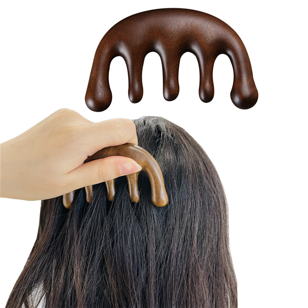 Natural Sandalwood Comb Wide Teeth Comb Hair Comb Scalp Meridians Massage Comb Head Massage Tool
