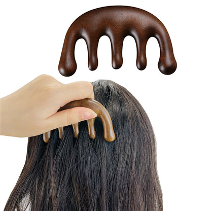 Natural Sandalwood Comb Wide Teeth Comb Hair Comb Scalp Meridians Massage Comb Head Massage Tool