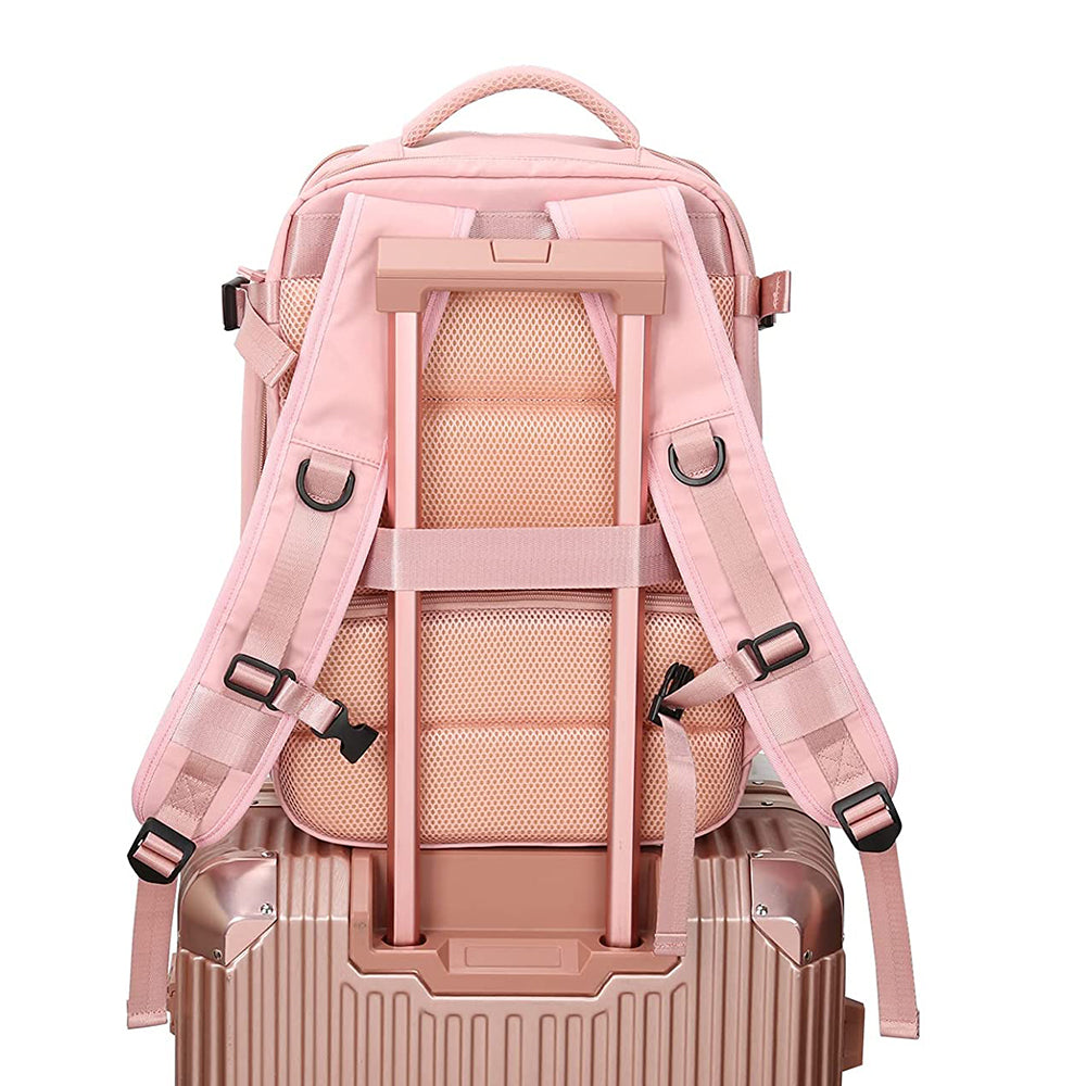 Gym Duffle Bag Sport Backpack Rucksack Shoulder Bag for Travel Hiking Camping with Shoe Compartment -Pink