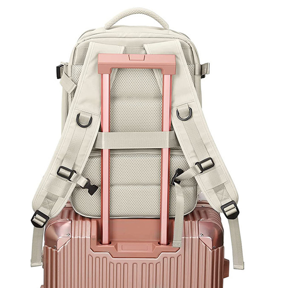 Gym Duffle Bag Sport Backpack Rucksack Shoulder Bag for Travel Hiking Camping with Shoe Compartment -Beige
