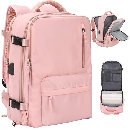 Gym Duffle Bag Sport Backpack Rucksack Shoulder Bag for Travel Hiking Camping with Shoe Compartment -Pink