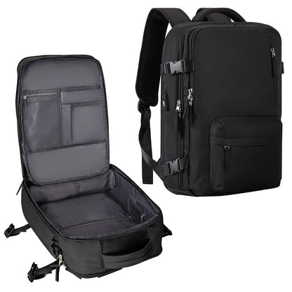 Gym Duffle Bag Sport Backpack Rucksack Shoulder Bag for Travel Hiking Camping with Shoe Compartment -Black