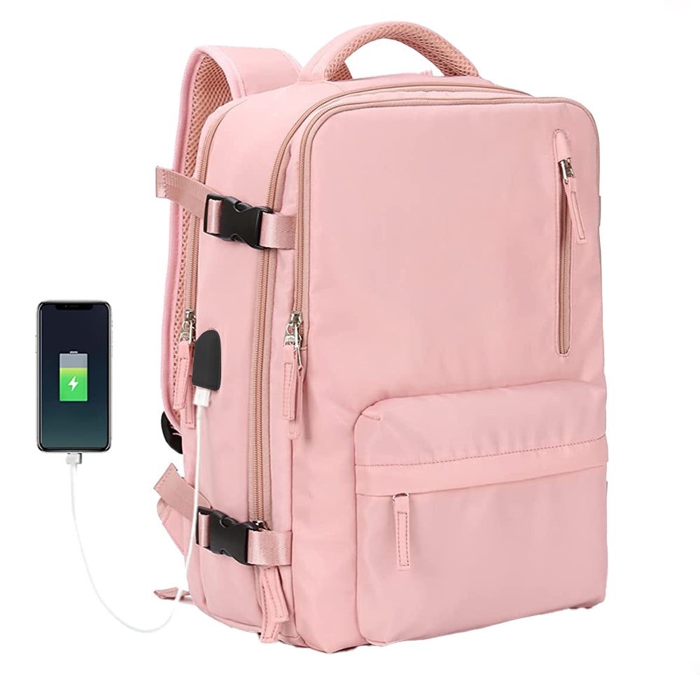 Gym Duffle Bag Sport Backpack Rucksack Shoulder Bag for Travel Hiking Camping with Shoe Compartment -Pink