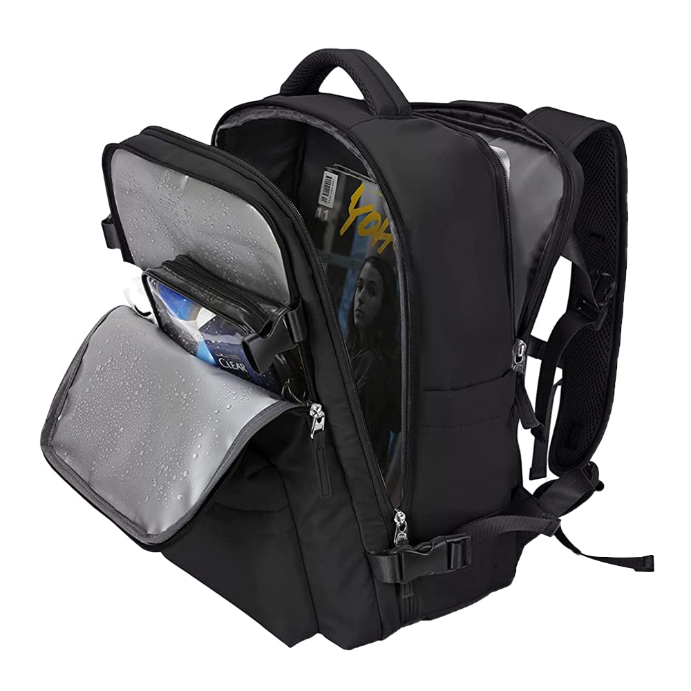 Gym Duffle Bag Sport Backpack Rucksack Shoulder Bag for Travel Hiking Camping with Shoe Compartment -Black