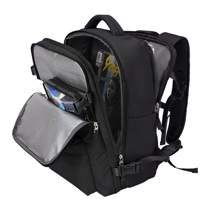 Gym Duffle Bag Sport Backpack Rucksack Shoulder Bag for Travel Hiking Camping with Shoe Compartment -Black