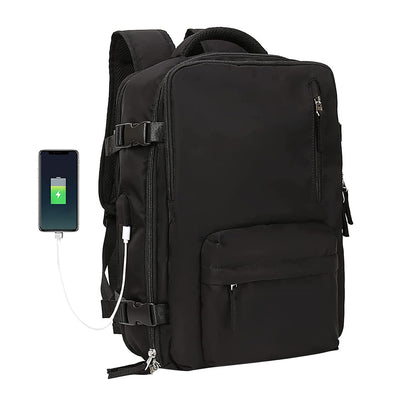 Gym Duffle Bag Sport Backpack Rucksack Shoulder Bag for Travel Hiking Camping with Shoe Compartment -Black