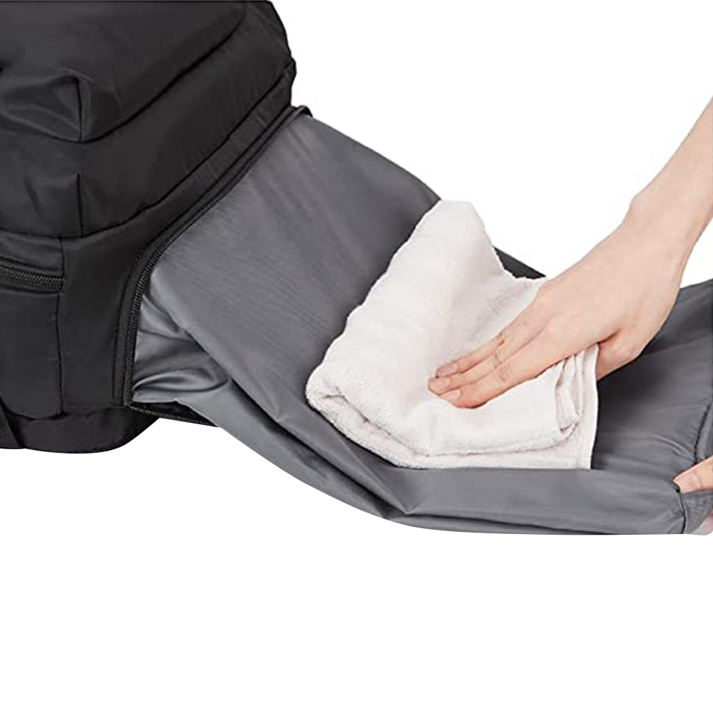 Gym Duffle Bag Sport Backpack Rucksack Shoulder Bag for Travel Hiking Camping with Shoe Compartment -Black