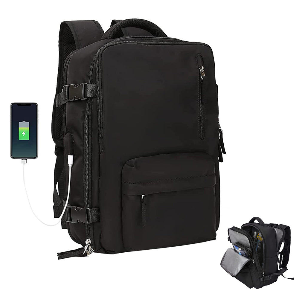 Gym Duffle Bag Sport Backpack Rucksack Shoulder Bag for Travel Hiking Camping with Shoe Compartment -Black