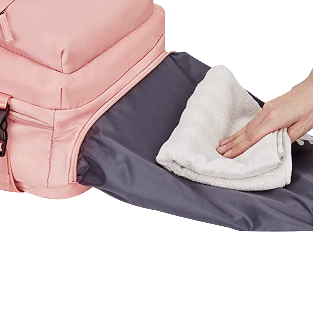 Gym Duffle Bag Sport Backpack Rucksack Shoulder Bag for Travel Hiking Camping with Shoe Compartment -Pink