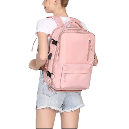 Gym Duffle Bag Sport Backpack Rucksack Shoulder Bag for Travel Hiking Camping with Shoe Compartment -Pink