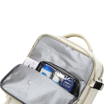 Gym Duffle Bag Sport Backpack Rucksack Shoulder Bag for Travel Hiking Camping with Shoe Compartment -Beige