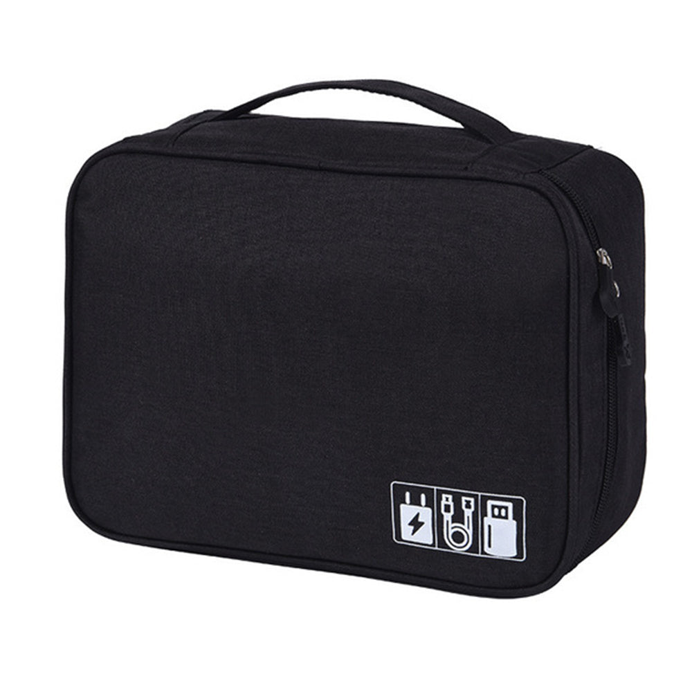 Cable Organizer Bag Charger USB Electronic Accessories Storage Travel Case -Grey