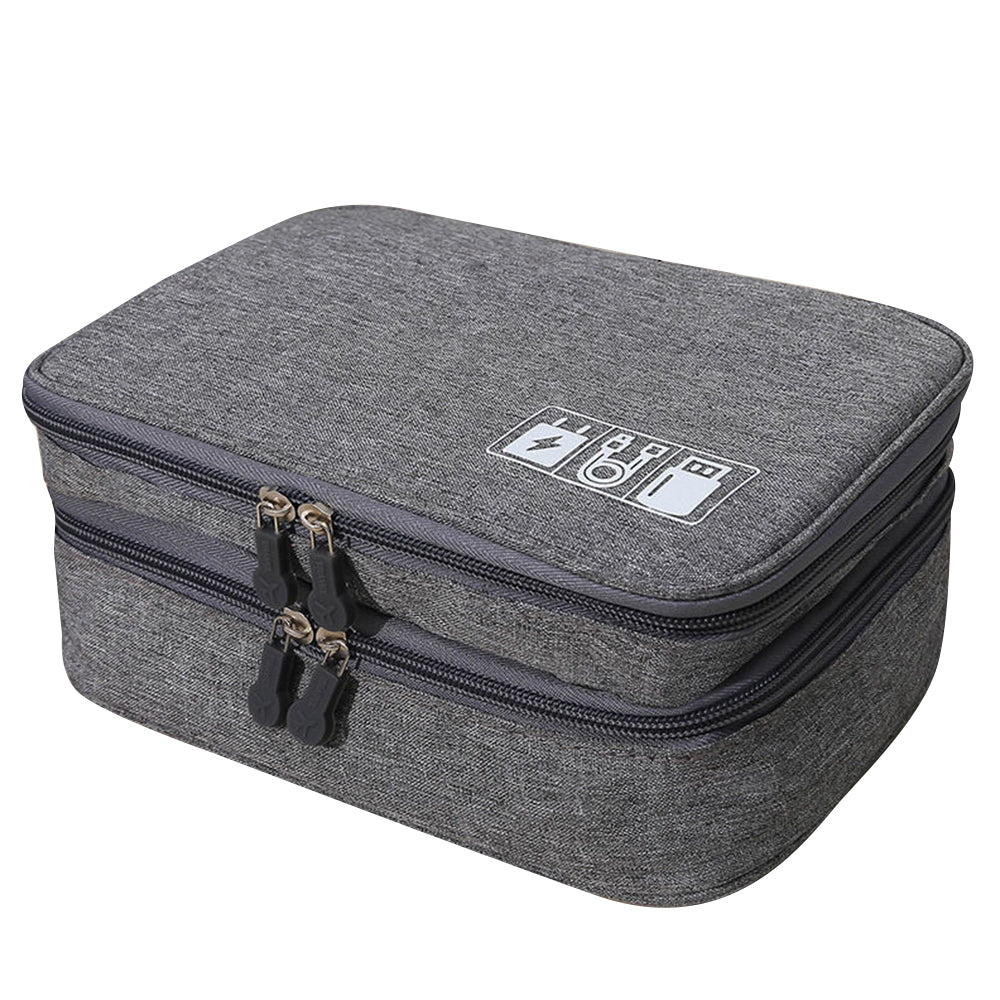 Cable Organizer Bag Charger USB Electronic Accessories Storage Travel Case -Black
