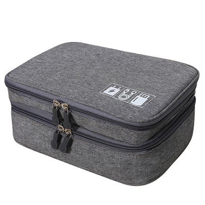 Cable Organizer Bag Charger USB Electronic Accessories Storage Travel Case -Black