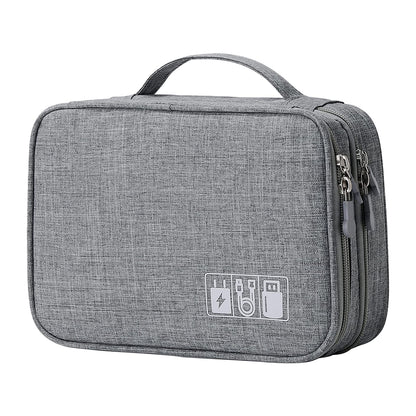 Cable Organizer Bag Charger USB Electronic Accessories Storage Travel Case -Black