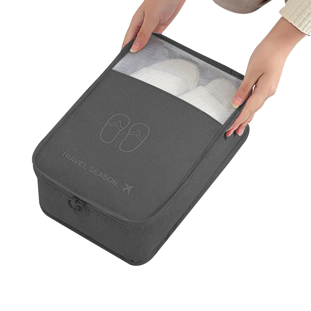 9-piece Set Cubes Travel Bags Packing Organizers with Shoes Bag-Black