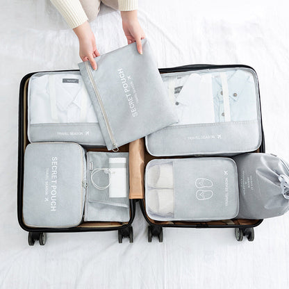 9-piece Set Cubes Travel Bags Packing Organizers with Shoes Bag-Grey