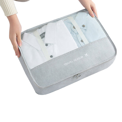 9-piece Set Cubes Travel Bags Packing Organizers with Shoes Bag-Grey