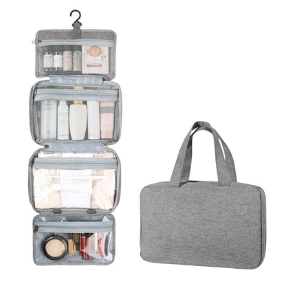 Large Capacity Toiletry Bag Travel Bag with Hanging Hook -Grey