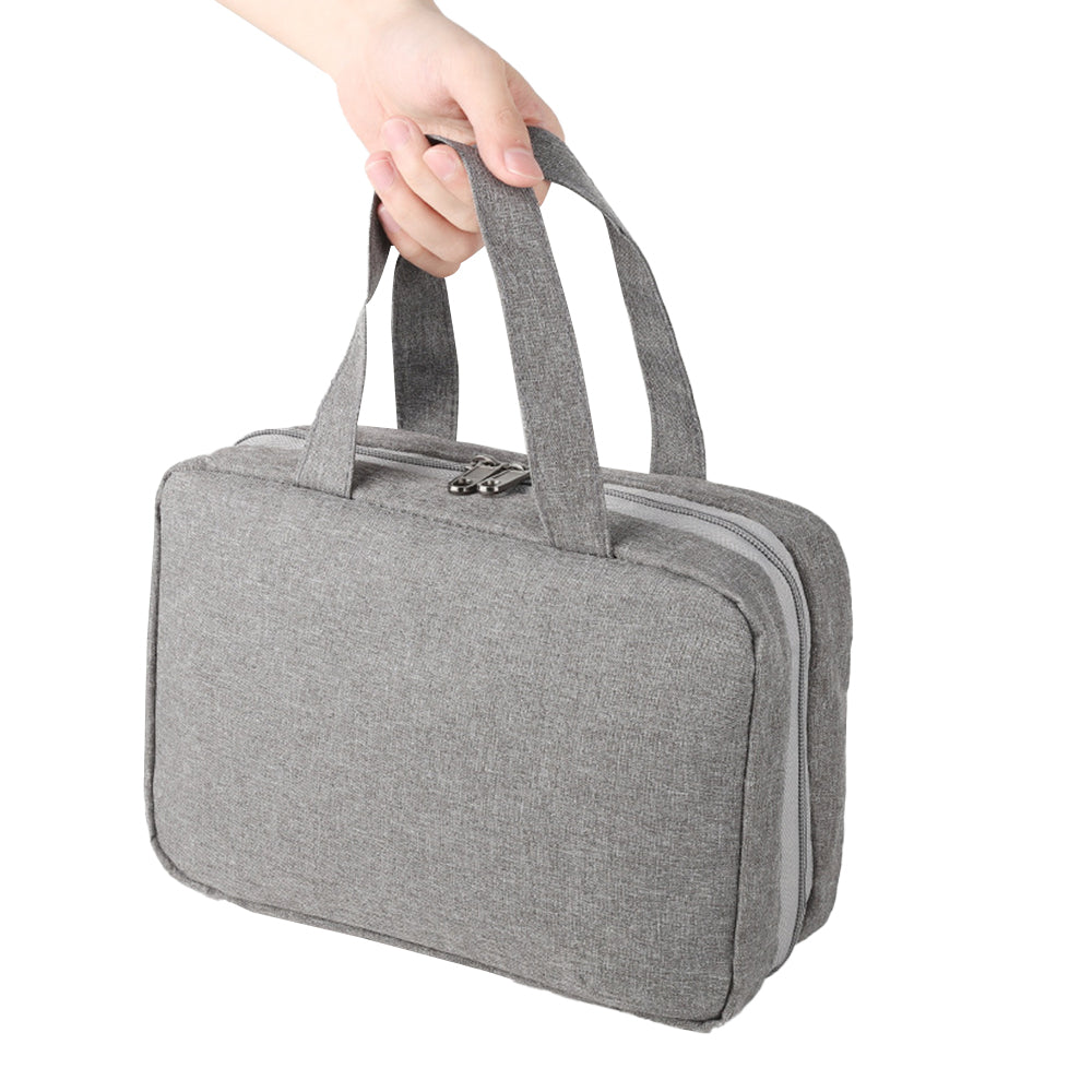 Large Capacity Toiletry Bag Travel Bag with Hanging Hook -Grey