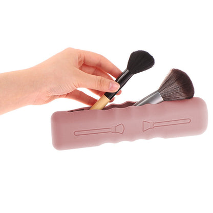 3 X Travel Makeup Brush Holder Silicone Makeup Brush Organizer Bag